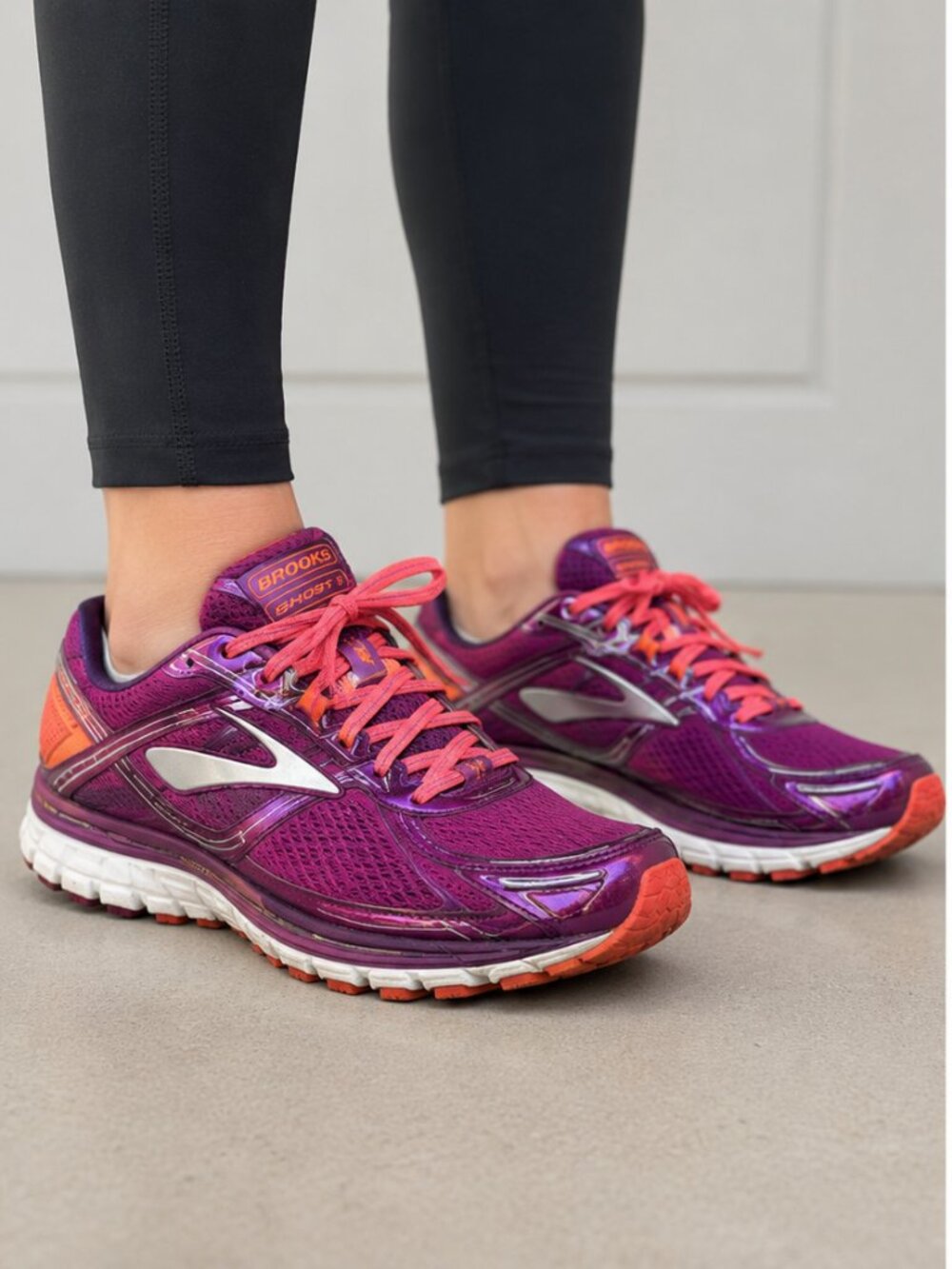 Brooks Ghost 8 Women’s Running Shoes Purple Orange Size 11